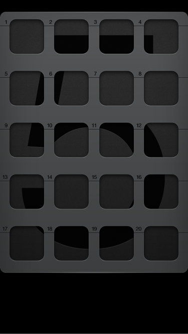 アイコンがぴったりおさまる黒ベースのiphone5用壁紙が超かっこいい Memobits
