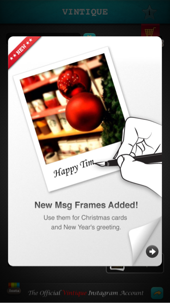 クリスマスカードや年賀状にも 新しいメッセージフレームが追加されたiphone Ipadアプリ Vintique Memobits
